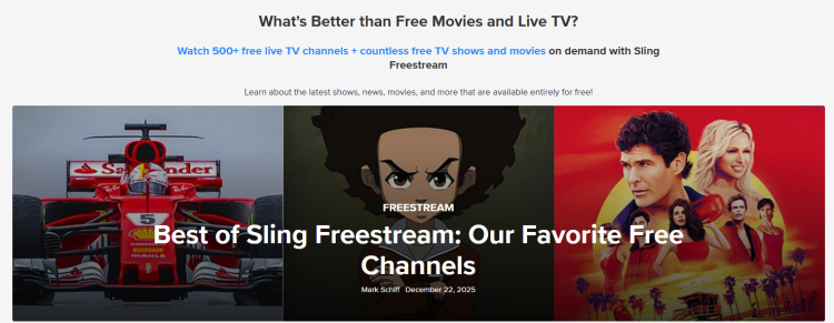 Sling Freestream: 500+ Free Live Channels