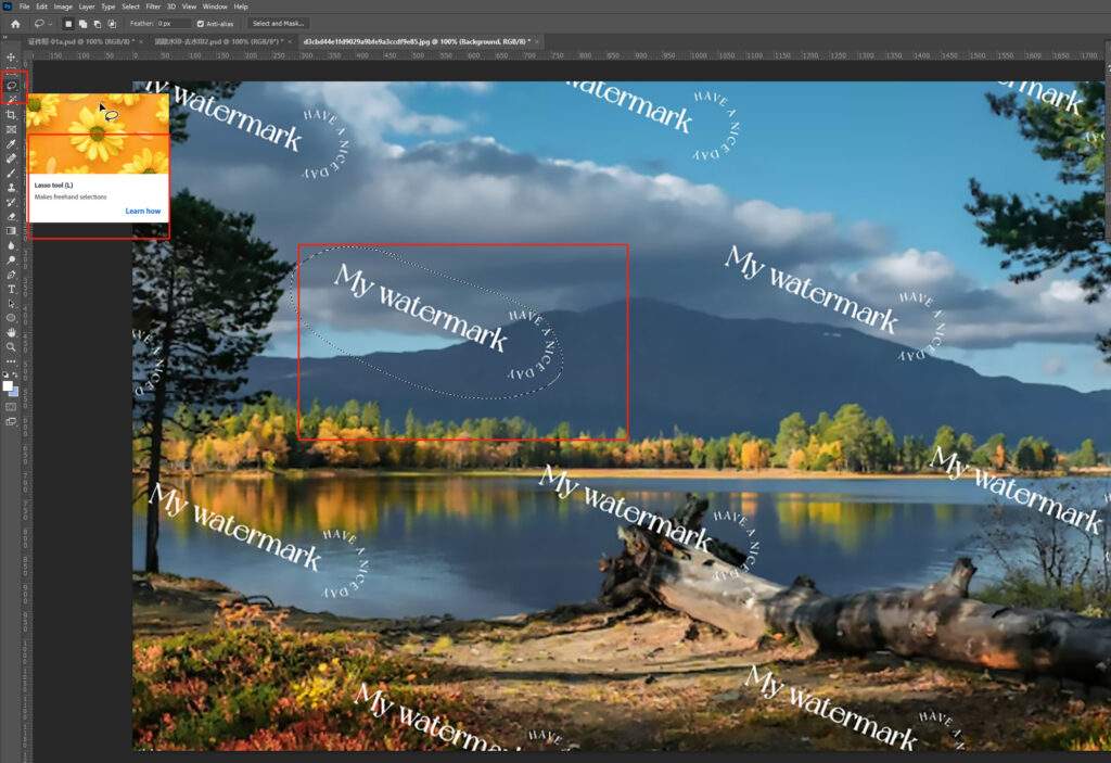 photoshop choose watermark