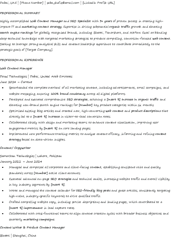 skills and experience