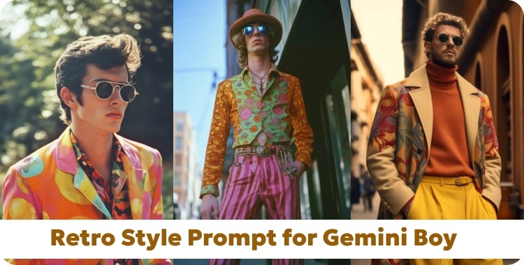 retro style prompt for gemini boy