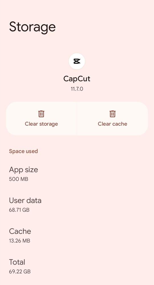 Clear capcut Cache on android