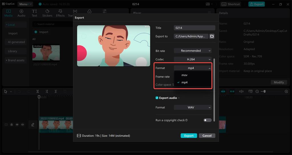 Convert the Video to MP4