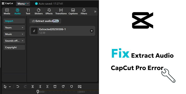 Extract Audio CapCut Pro Error