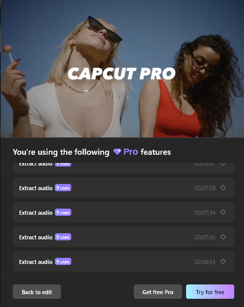 Extract Audio CapCut Pro Error