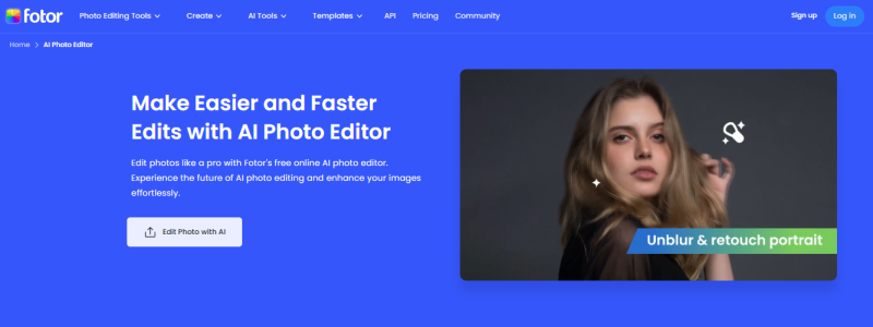 Fotor AI photo editor with versatile editing tools