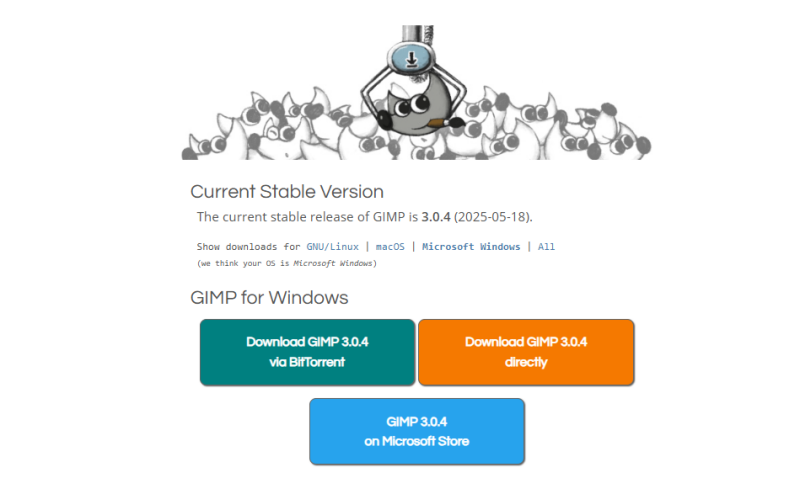 GIMP free open-source photo editor for PC