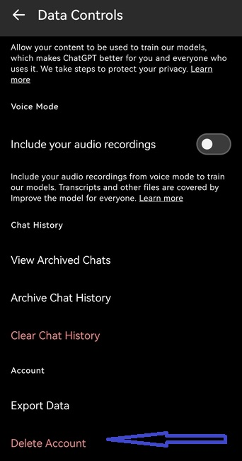 How to Delete Chatgpt Account