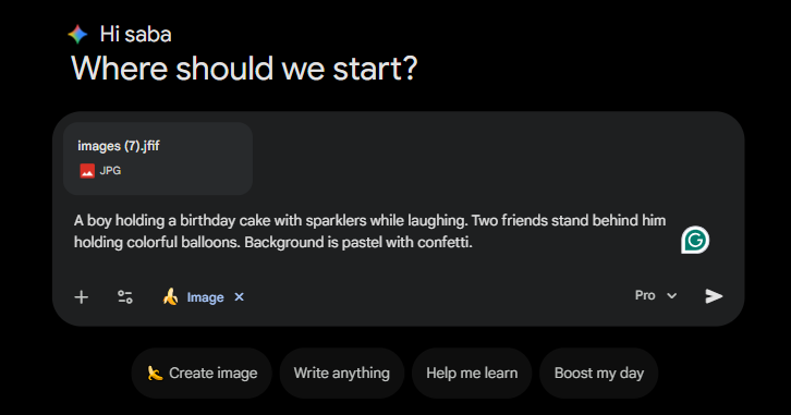 Birthday prompt input field