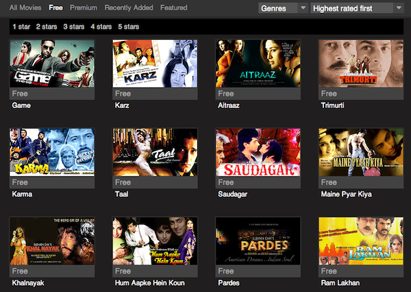 Bollywood streaming platform with multilingual content