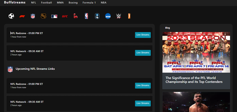 Buffstreams provides live sports and replays