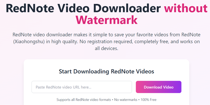 Download Rednote Video Without Watermark