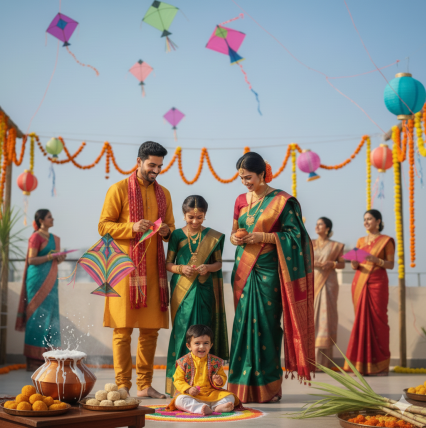 Family Makar Sankranti Outfit Theme
