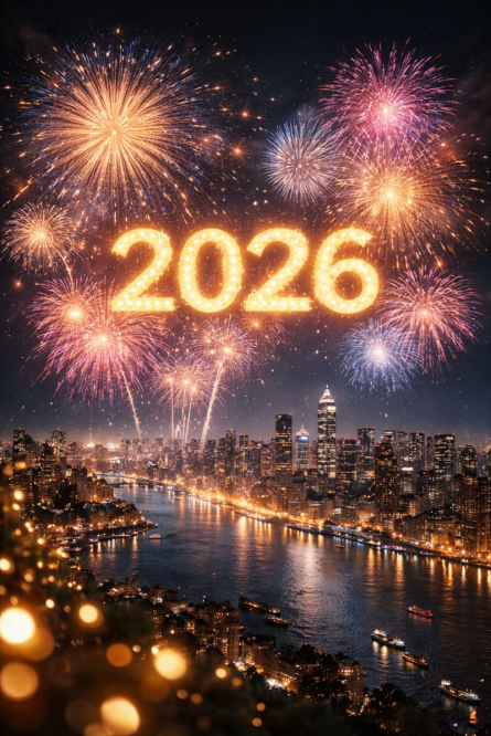 Fireworks with 2026 Glow