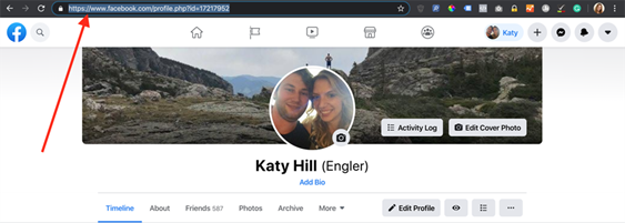 copy facebook profile link