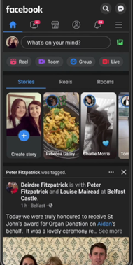 open the facebook app on your mobile