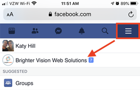 open facebook on your mobile browser