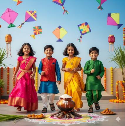 Kids Sankranti Dress AI Prompt