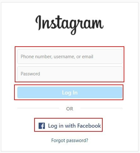 Log in to your Instagram account