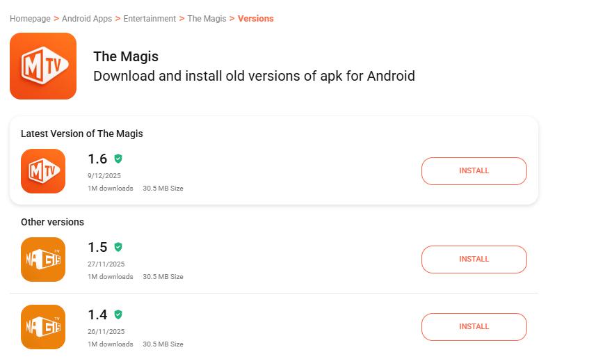 Magis TV APK Old Version