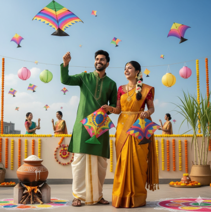 Makar Sankranti Photoshoot Couple