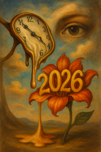 Melting clock flows into 2026 flower