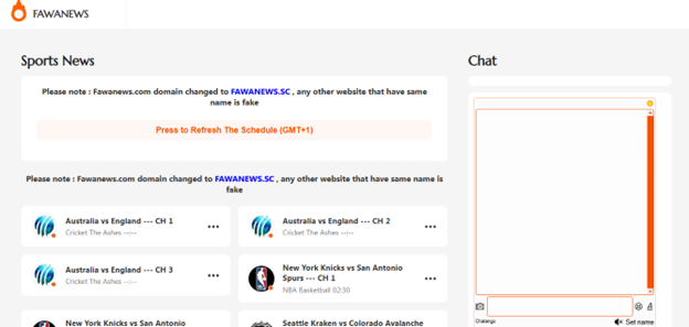 FawaNews sports streaming platform