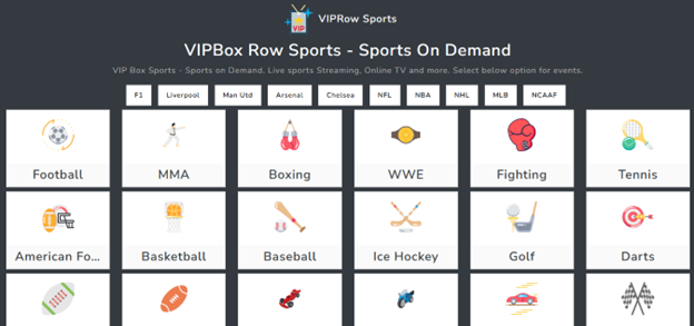 VIPRow Sports streaming platform
