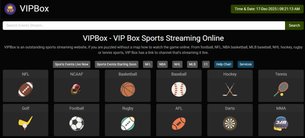 VIPBox sports streaming service