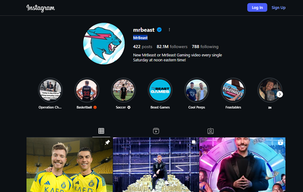 Open Instagram and copy the profile