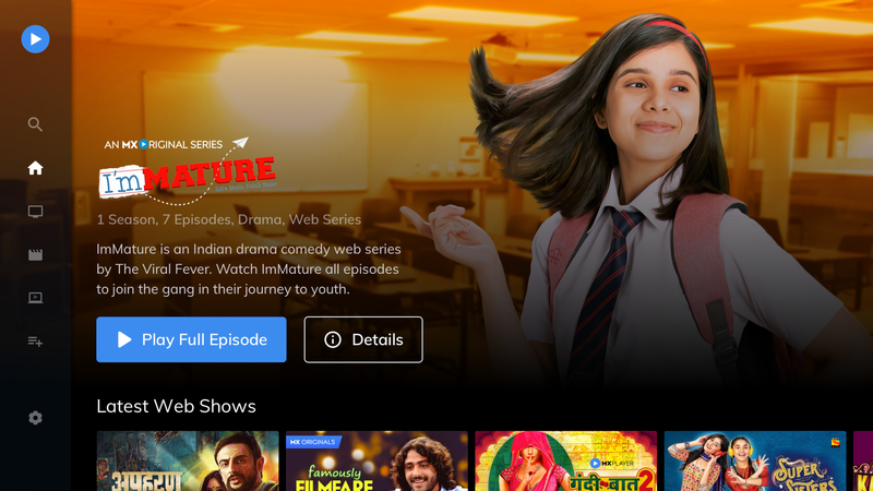 MX Player's free streaming service catalog