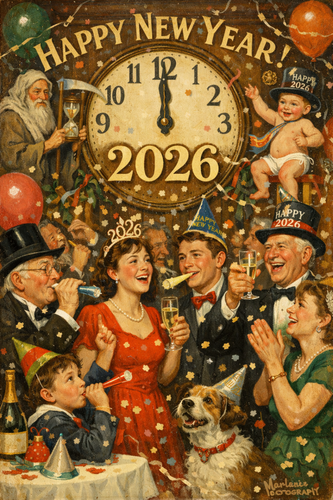 Oil painting on magazine cover