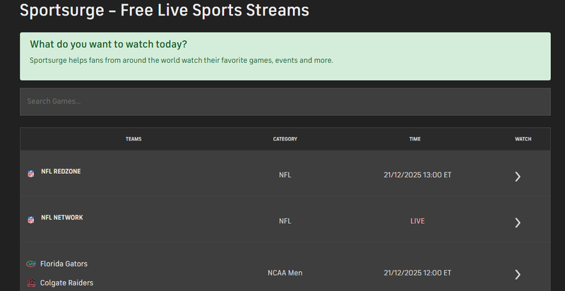 Reliable sports streaming platform with clean interface