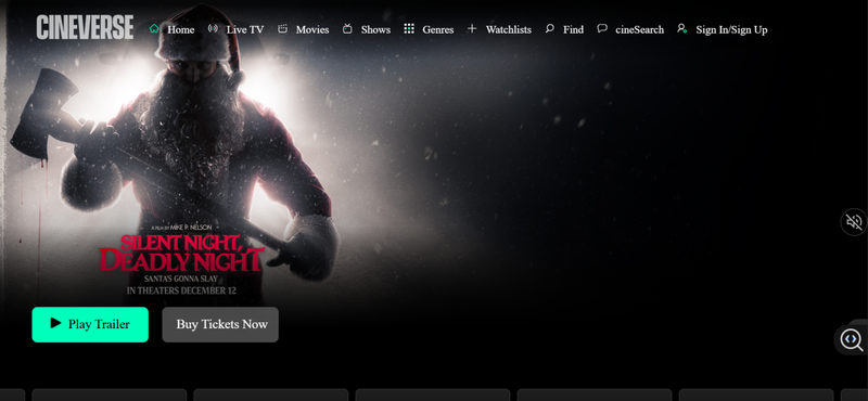 Cineverse Benutzeroberfläche