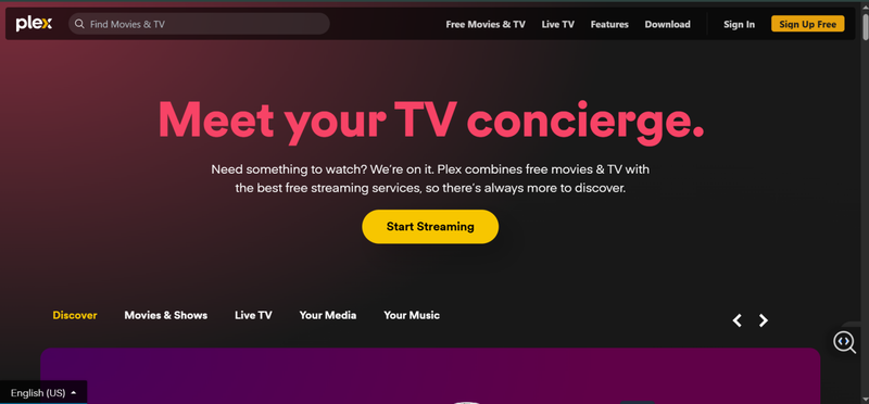 Plex Benutzeroberfläche