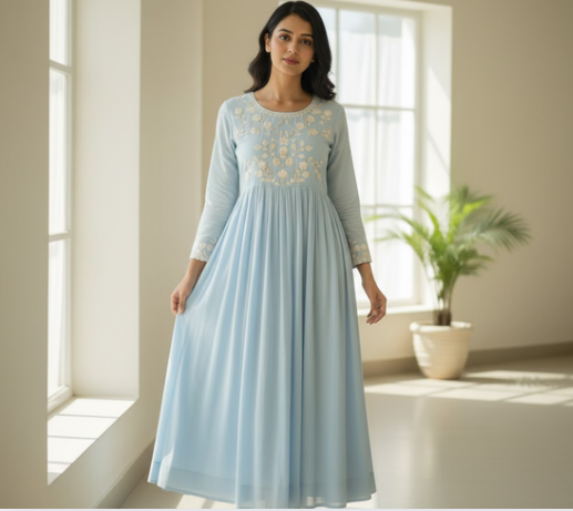 Simple and Minimal Anarkali Dress
