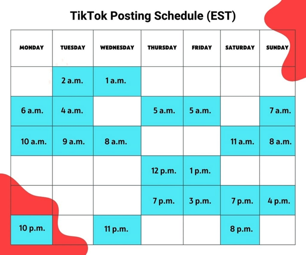 Tiktok Posting Schedule