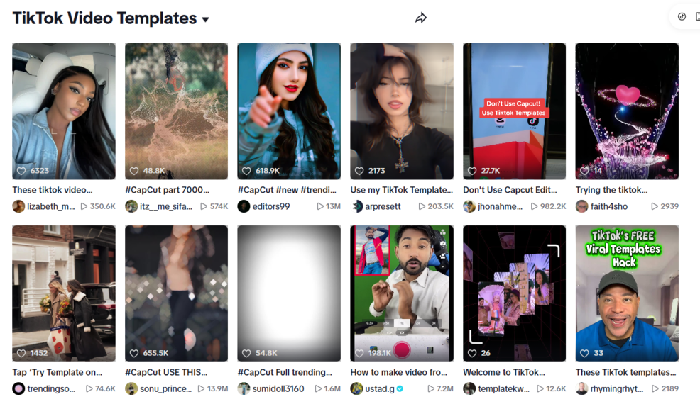TikTok Template Links