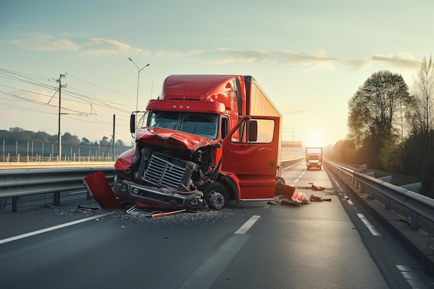 Truck tire blowout on rural road