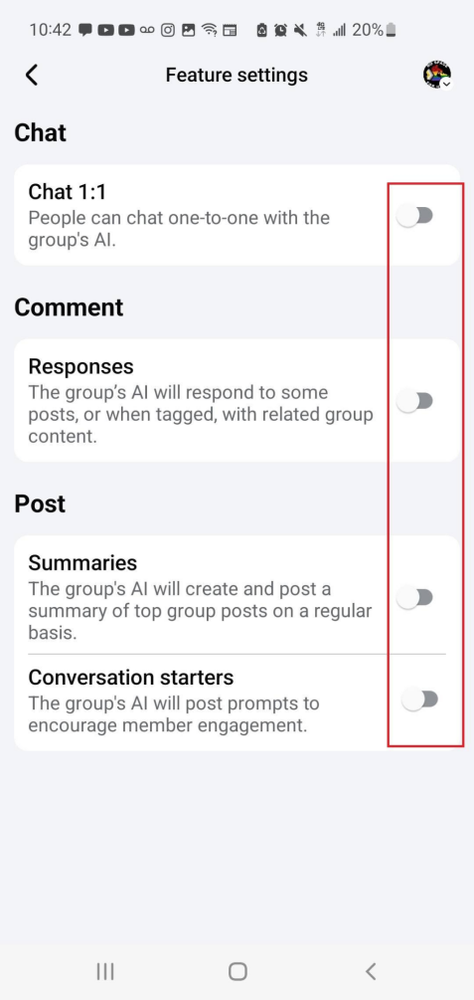 Manage Ai Info from Settings