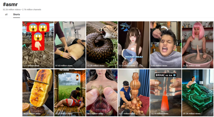 trending youtube shorts asmr hashtags