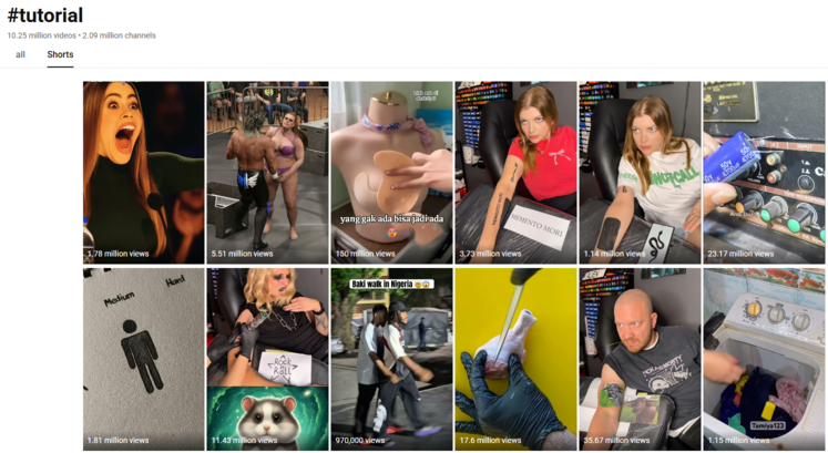 trending youtube shorts tutorial hashtags
