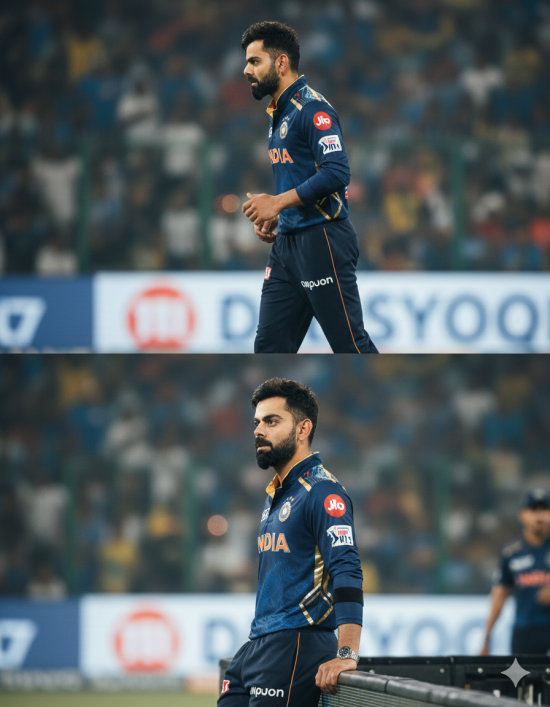 two frames of Virat Kohli on match