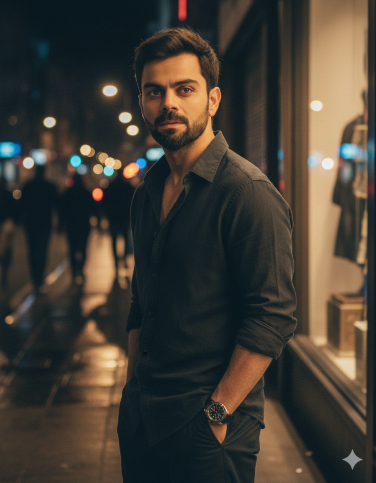 Virat Kohli walking on street night