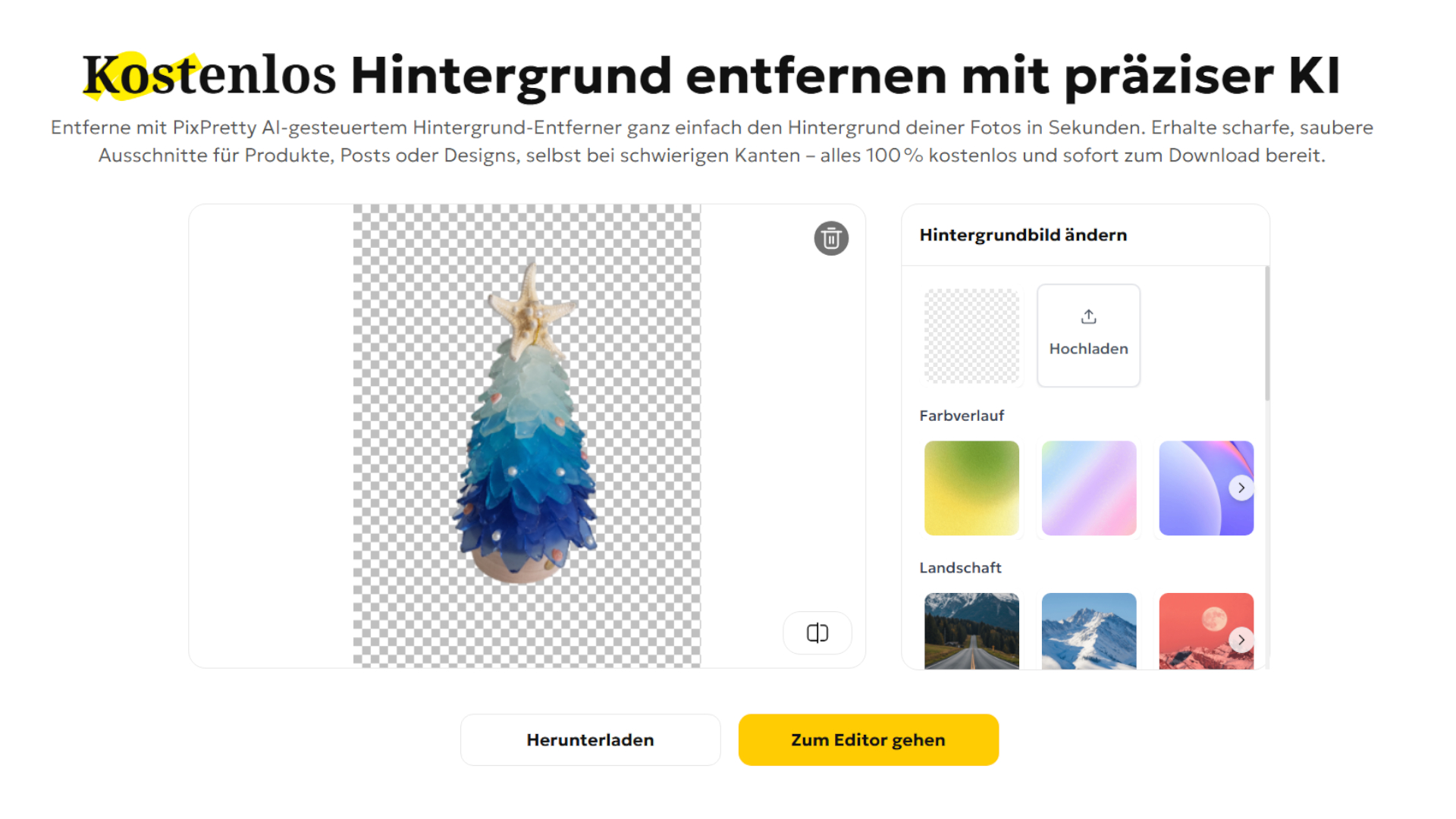 Hintergrund erstellen und bearbeiten