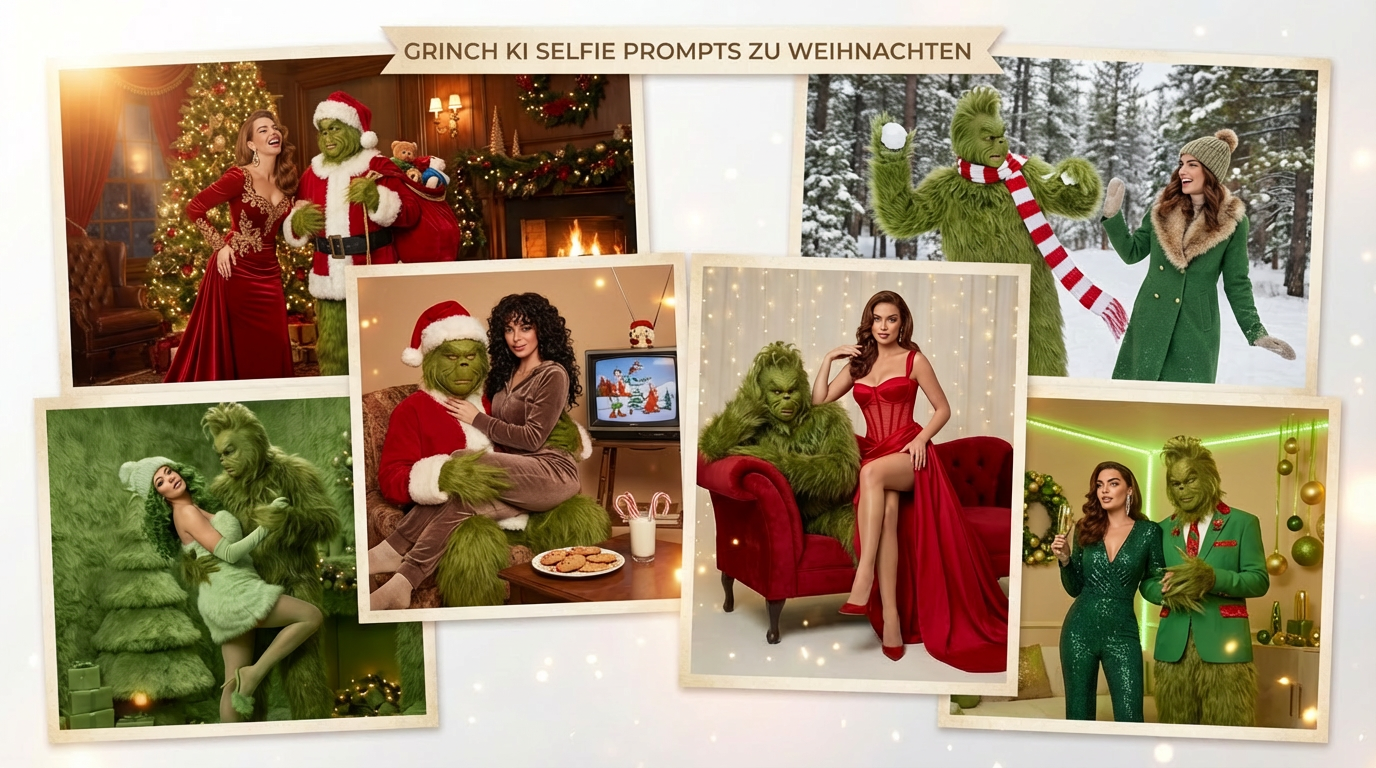 grinch selfie christmas photo trend prompt