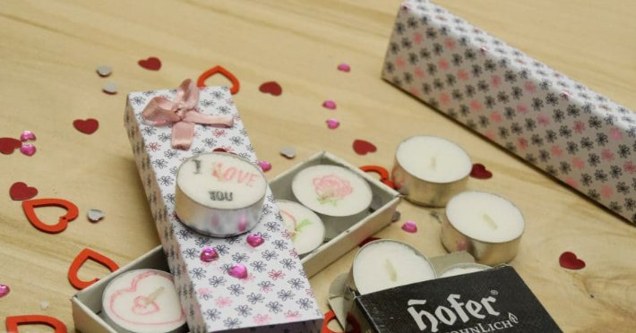 Kerze mit persönlicher Botschaft