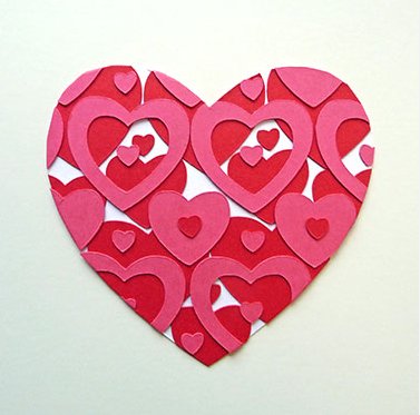 Origami-Herzen mit versteckter Nachricht