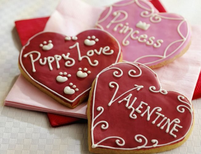 Selbstgemachte Plätzchen in Herzform