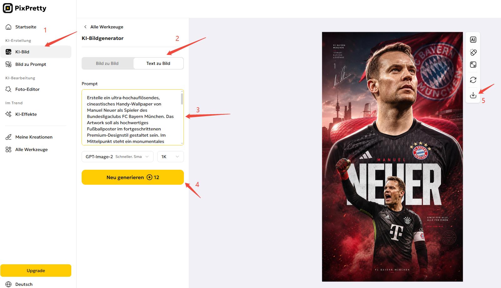 Manuel Neuer und Harry Kane Wallpaper mit pixpretty erstellen