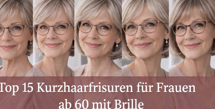 Kurzhaarfrisuren für Frauen ab 60 mit Brille